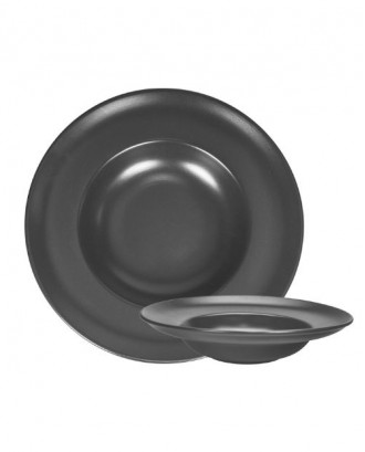 Farfurie pentru paste, ceramica, negru, 30 cm - SIMONA'S COOKSHOP